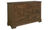 Cool Rustic Seven Drawer Dresser (22-174) in an Amber finish