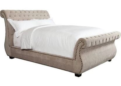 Picture of CLAIRE - Khaki Upholstered Bed (BCLA-KHA-COL)