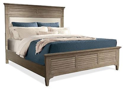 Myra Upholstered Bed with Natural finish (59474-59484) by Riverside furniture