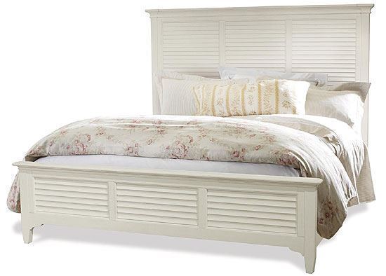 Myra White Louver Bed by Riverside furniture