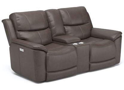 Cade Reclining Leather Loveseat with Console 1183-64PH from Flexsteel furniture