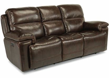Fenwick Power Reclining Leather Sofa with Power Headrests 1659-62PH from Flexsteel furniture