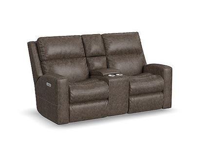 Score Power Reclining Loveseat with Console and Power Headrests and Lumbar - B3805-601L by Flexsteel Furniture