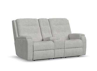 Flexsteel - Halenbeck Power Reclining Loveseat with Console & Power Headrests & Lumbar - RF2810-601L